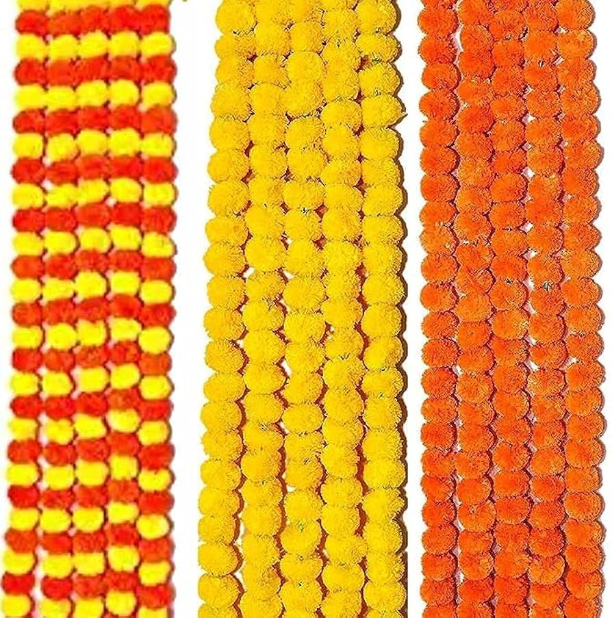 artificial marigold garlands